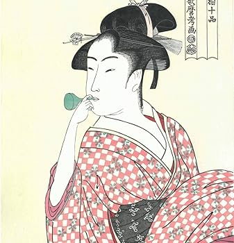 Amazon.co.jp: 喜多川歌麿 (Kitagawa Utamaro) 木版画 婦女人相